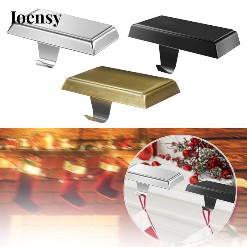 Ioensy Giáng Sinh Stocking Holders Stocking Bases Mantel Stocking Holder Móc treo kim loại cho cầu t