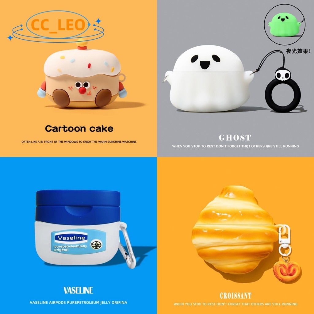 for UGREEN ClipBuds Case Cute Silicone Soft Case Cartoon Ghosts Suitable for UGREEN HiTune S3 Pro Sh