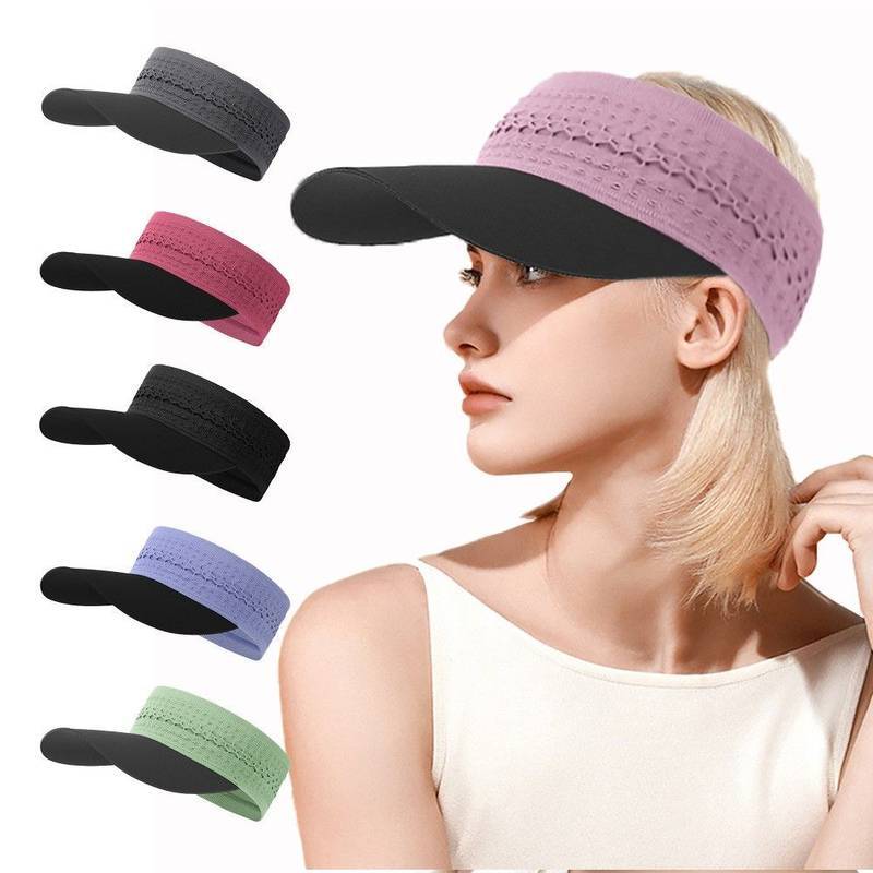 Summer Running Visor Cap Breathable Sun Protection Cool Anti-Sweat Band Tennis Cap Outdoor Sports Su