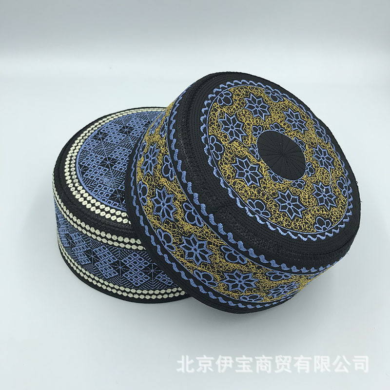 Mũ Nam Trở Lại Dân Tộc Mũ Flat Top Cạnh Tròn Trở Lại Hiệu Suất Mũ Hoa Xanh Trở Lại Dân Tộc Mũ Thêu P