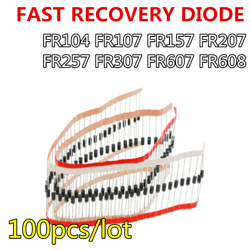 100 Cái / lốc Mới FR104 FR107 FR157 FR207 FR257 FR307 FR607 FR608 DO-41 Điốt phục hồi nhanh
