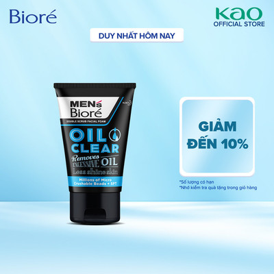 Sữa Rửa Mặt Men Biore Hạt Tác Động Kép Sạch Nhờn 100g