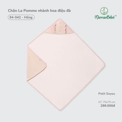 Chăn La Pomme nhành hoa điệu đà - Sợi Petit Soyeu thoáng mát  - Bé gái - Freesize