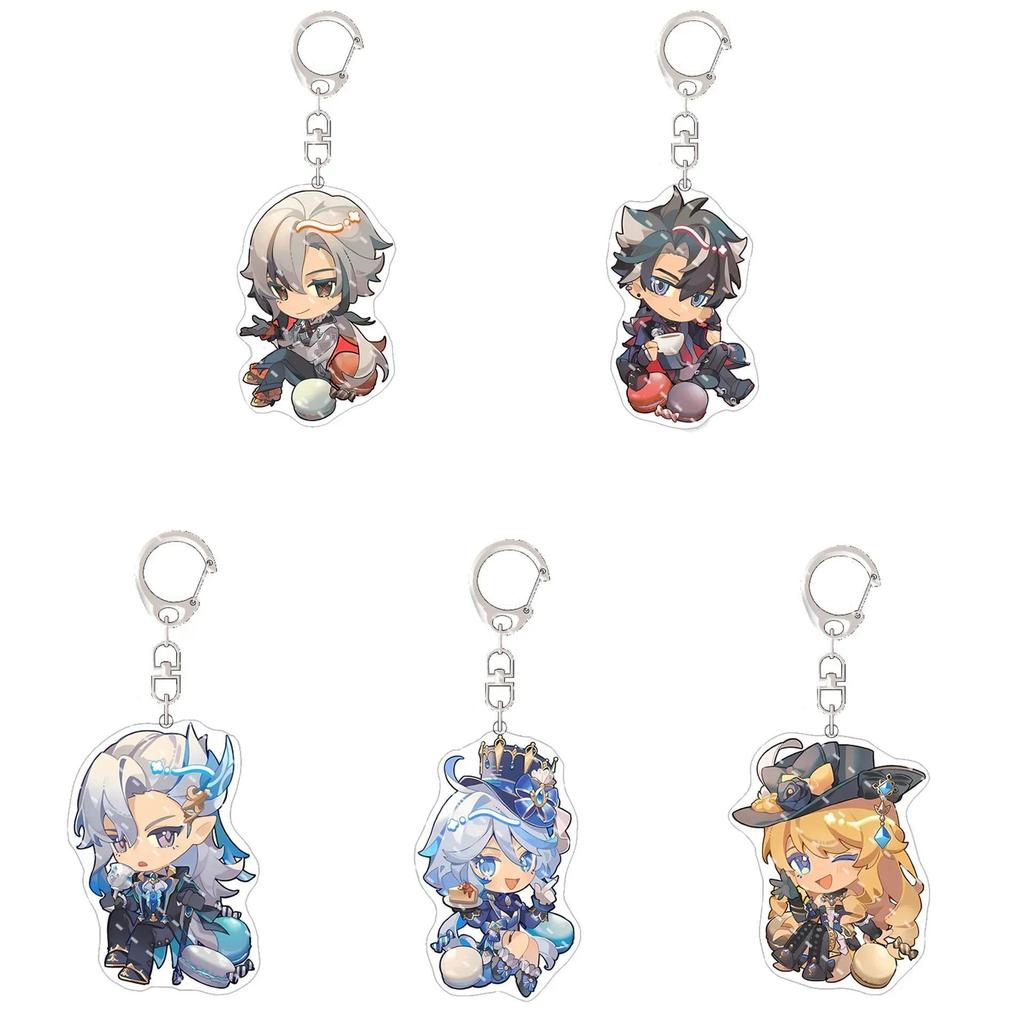 Genshin Impact Acrylic Keychain Neuvillette Wriothesley Navia Furina Arlecchino Pendant K