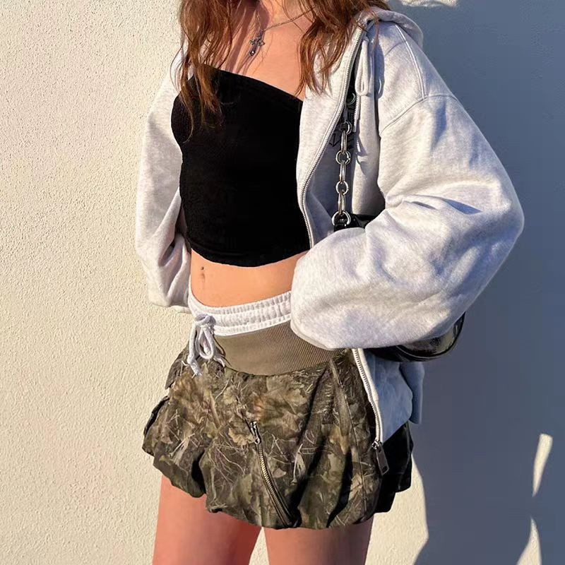 Jaded London Trendy elastic waist hot girl floral bud leaf digital print mini skirt