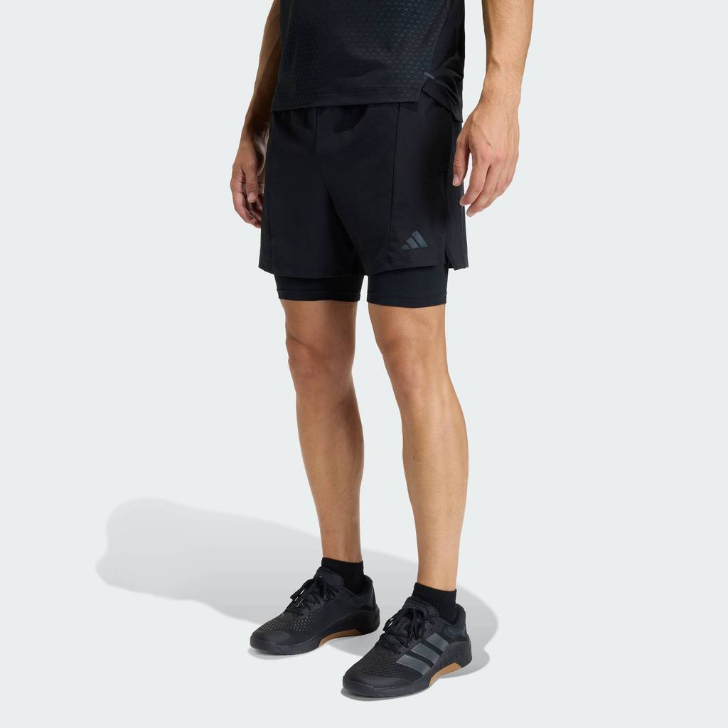 adidas Gym & Training QUẦN SHORT TẬP LUYỆN D4T 2IN1 Nam Đen KF6431