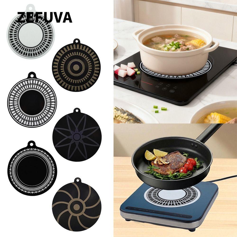 Thảm bảo vệ Hob cảm ứng ZEFUVA, Tấm bếp cảm ứng chịu nhiệt độ cao chống trượt, Thảm nồi đen chất lượ