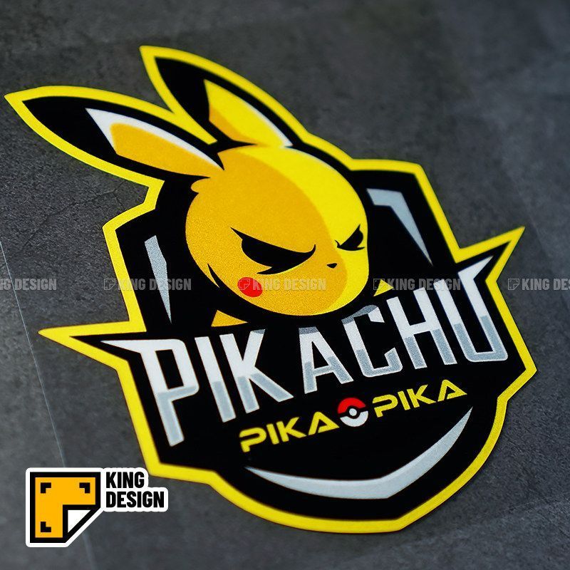 PIKACHHU Pokemon PIKACHU Miếng Dán Xe Điện Thân Xe Hoạt Hình Dán Phản Quang