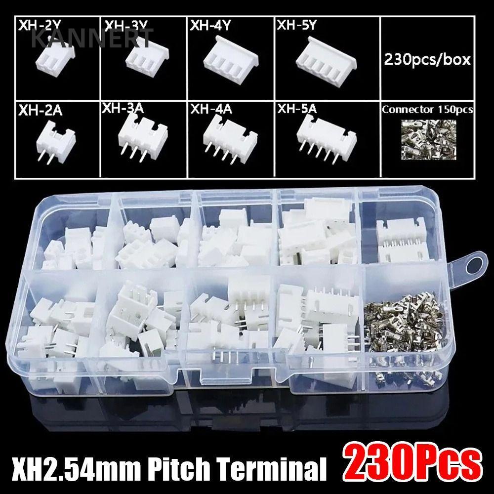 KANNERT 230 Chiếc 2.54mm Pitch Terminal, Bộ vỏ XH2.54 Pin Connector, 4 giá trị Nam Nữ 2p 3p 4p 5pin 