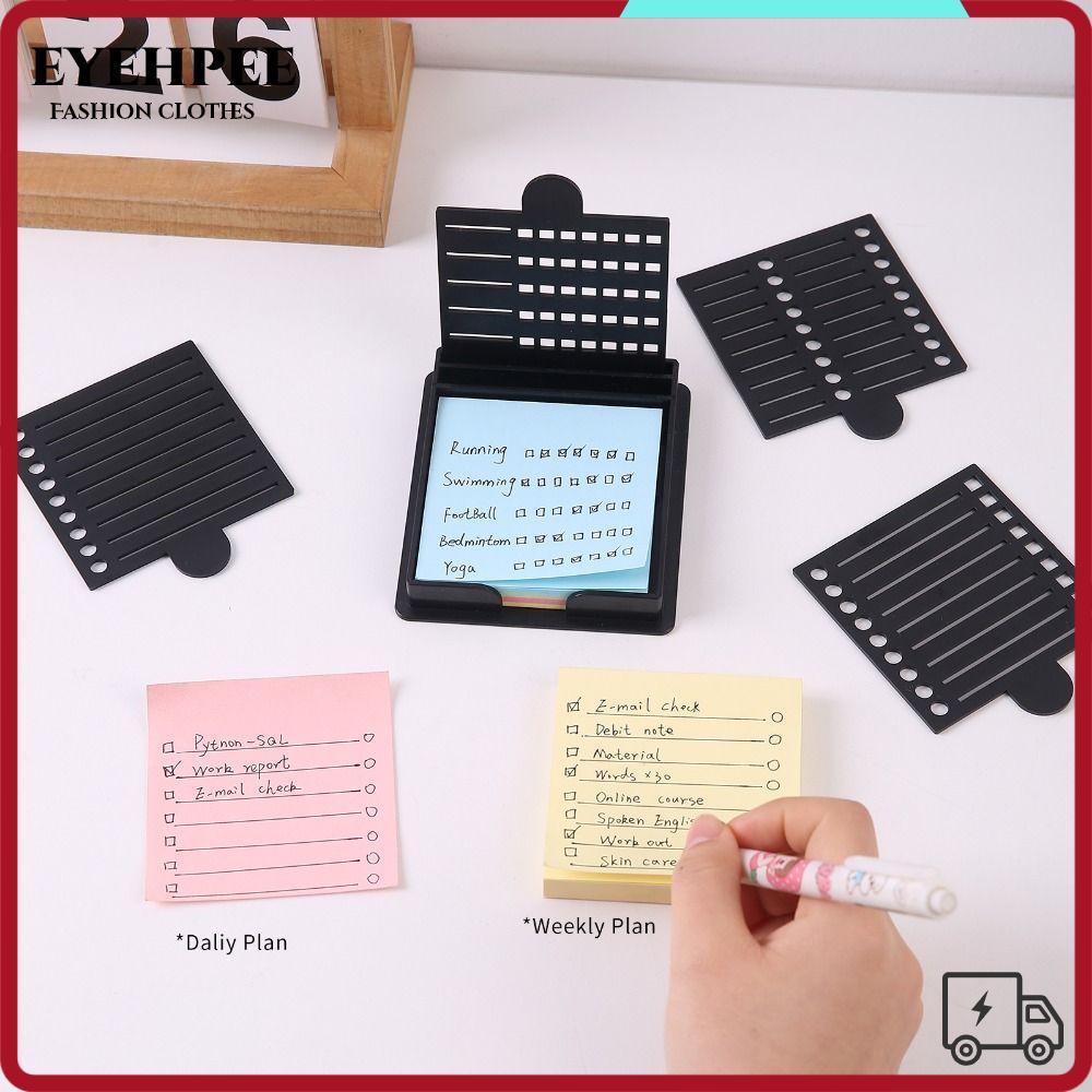 EYEHPEE Sticky Note Stencil, Note Box Sticky Note Organizer Sticky Note Holder Set, Sticky Note Stor