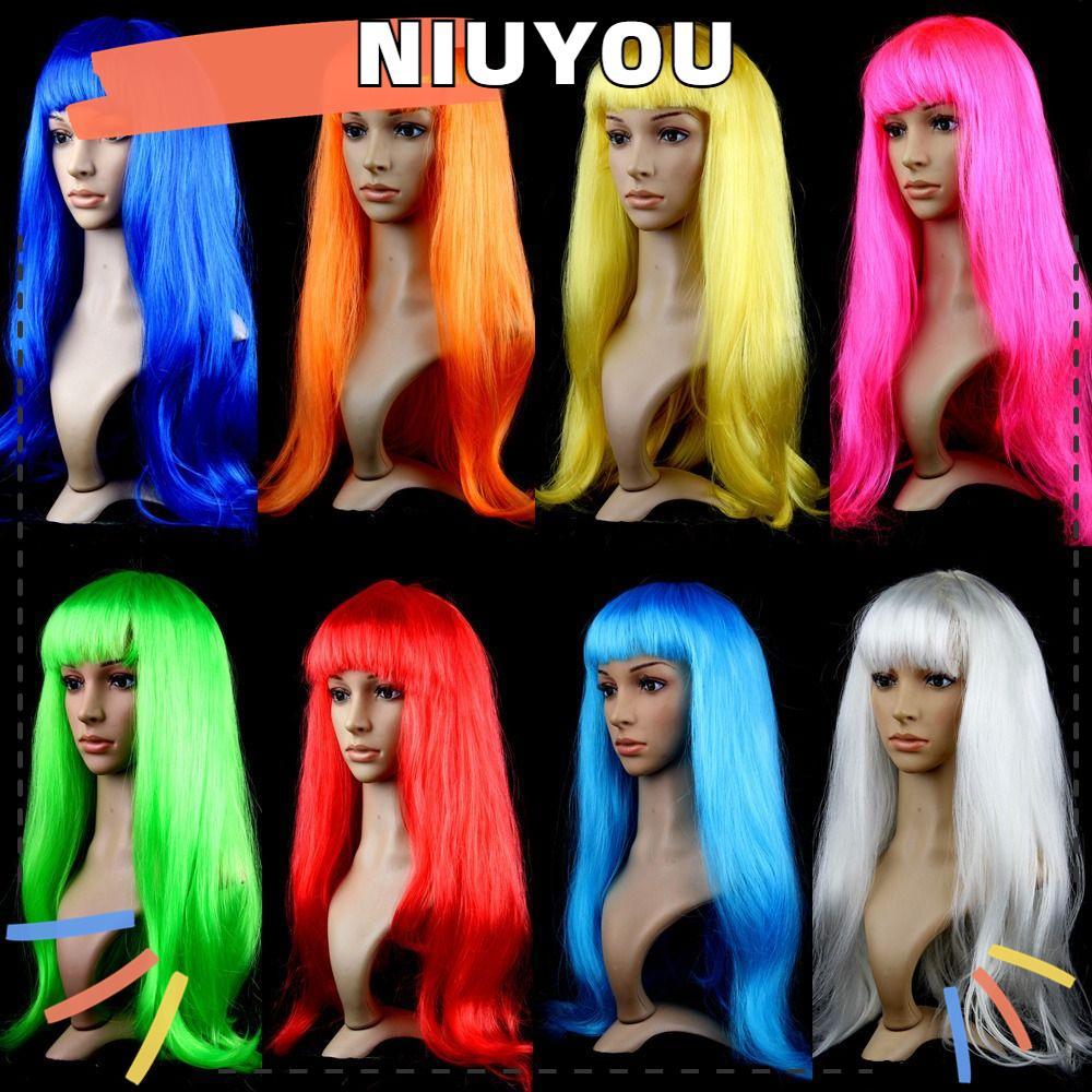 NIUYOU Nữ Tóc Giả Quần Áo Nữ Thời Trang Nóng Trung Điểm Hóa Trang Dazzle Tóc Dài