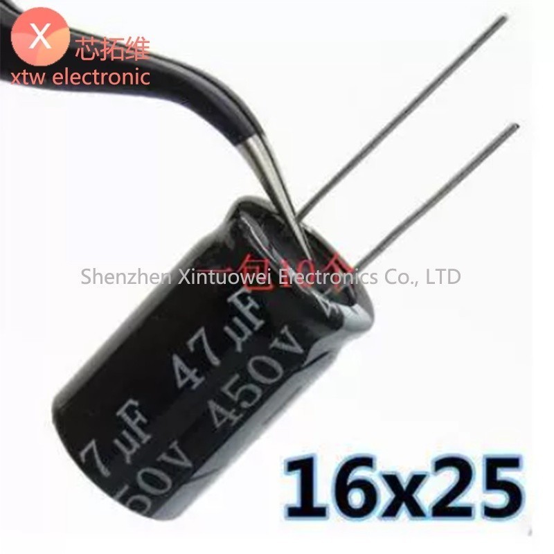 (10 Cái) Tụ Điện Phân Nhôm 450V47UF Tụ Điện Nội Tuyến 47UF 450V 16x25mm