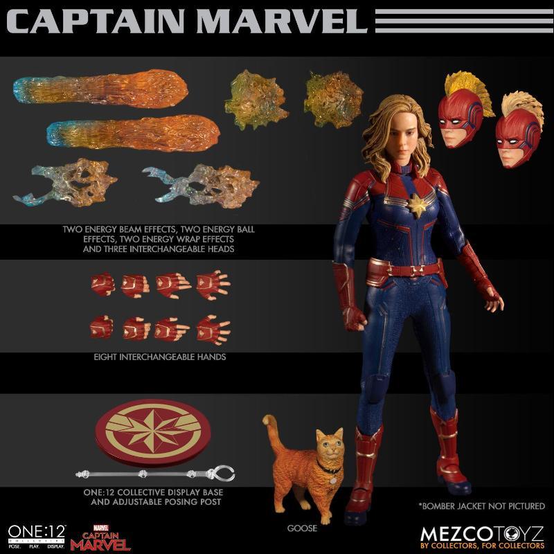 Đồ chơi Sangzhi MEZCO Ant ONE: 12 Marvel Captain Marvel Phiên bản phim Nhân vật hành động