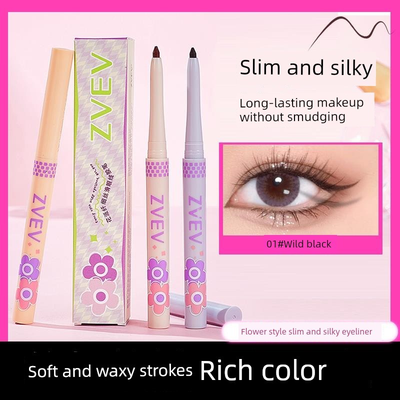bút chì kẻ mắt eyeliner Chính Hãng Flower Pie Slim Silky Slim Silky Eyeliner Bút Gel Chống Thấm Nước