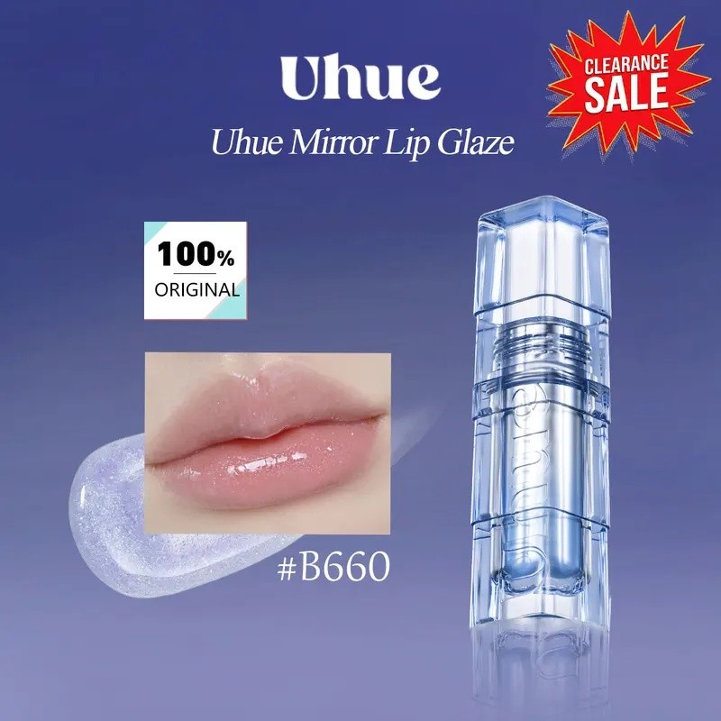 [ClearanceSale] Uhue Mirror Lip Glaze B660, Hydrating & Smooth, Hiệu ứng tỏa sáng cao, Hiệu ứng môi 