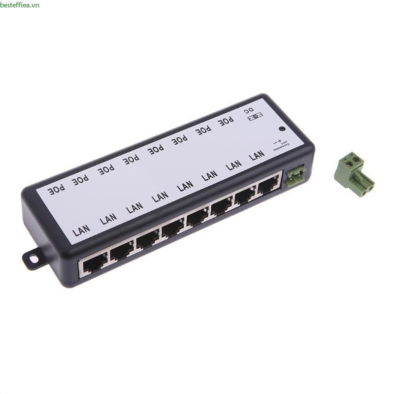 Beste DC 12V-48V Bộ chuyển đổi PoE đa cổng 8 cổng PoE Injector 10 100Mbps Base-T