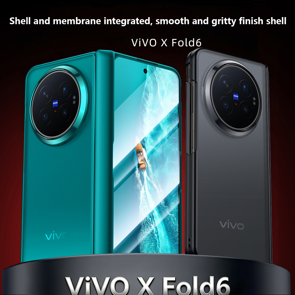 Ốp Lưng Bản Lề Mạ Trong Suốt Mờ Cho Vivo X Fold6 FOLD6 Fold 6 5G Vỏ Bảo Vệ Với Phim Nhỏ