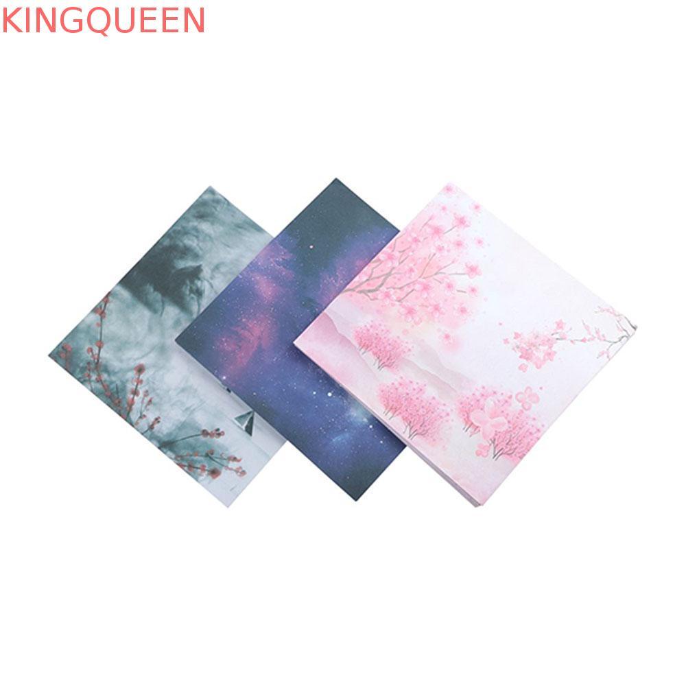KINGQUEEN Giấy Thủ Công Sáng Tạo Thủ Công Màu Hai Mặt 50 Cái / bộ Quà Tặng Vuông Thêu Sò