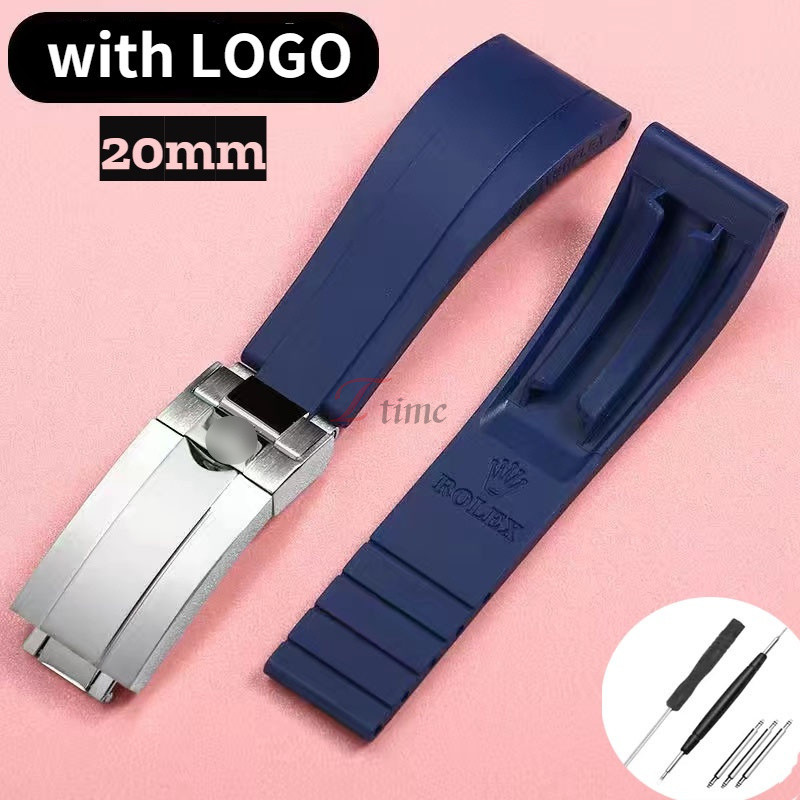 7/17✈Dây đeo silicon mềm tự nhiên 20mm 21mm cho Daytona Submariner GMT OYSTERFLEX Dây đeo mở rộng