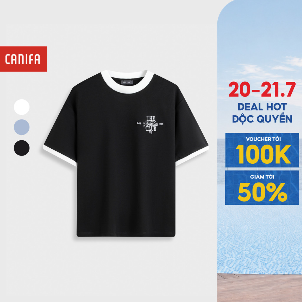 Áo phông nữ CANIFA áo thun cotton 100% mềm mát cổ tròn cộc tay 6TS26S014