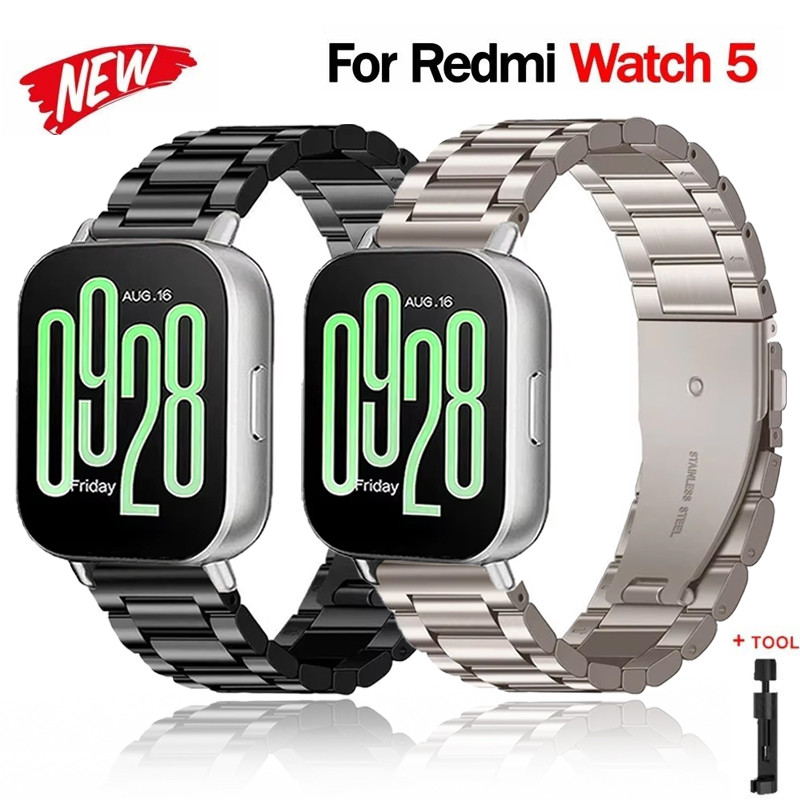 Dây thép không gỉ cho Xiaomi Redmi Watch 5 / 3 Active & Lite Dây đeo Vòng đeo tay kim loại cho Mi Wa