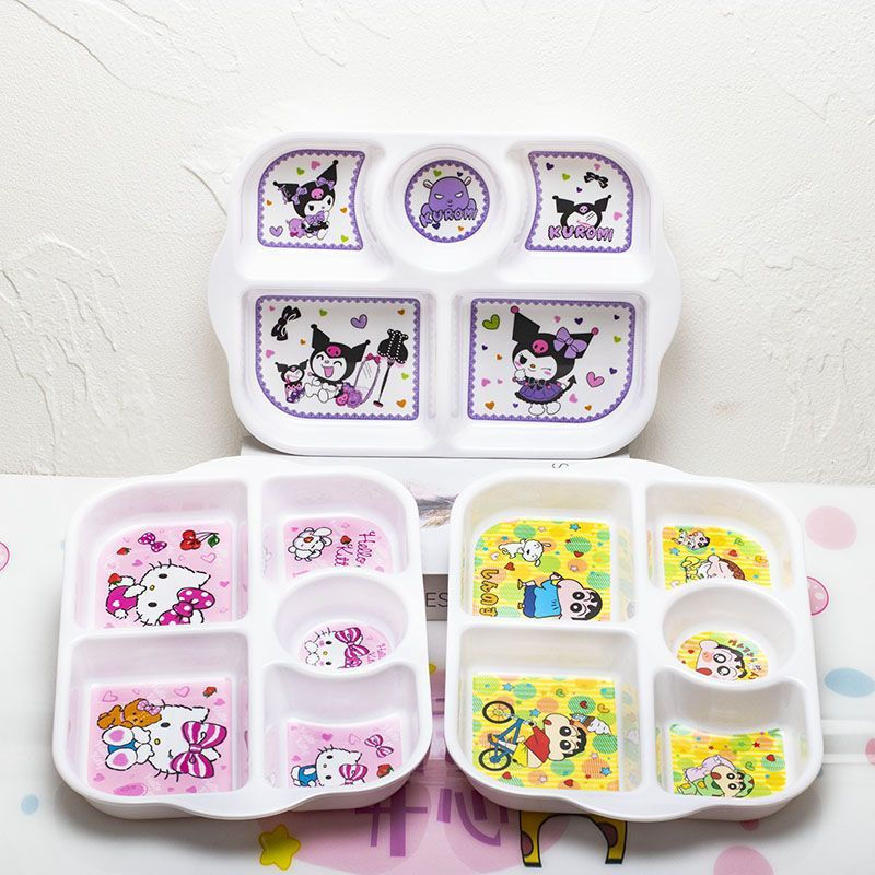 New Product#Cartoon plate children's tableware kids' divided plate kindergarten shatterproof heat-re