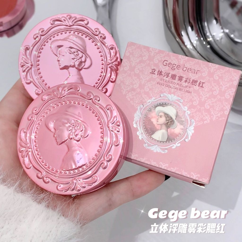 Gege Bear Gogo Bear Gege Bear Ba Chiều Nổi Màu Sương Mù Mờ Màu Khỏa Thân Bột Sữa Tự Nhiên Blush Xuân