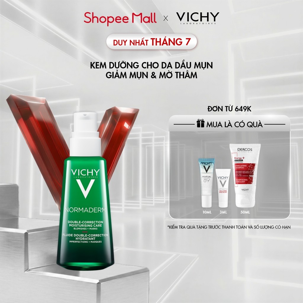 Kem dưỡng dạng gel sữa cho da mụn với tác động kép Vichy Normaderm Double-Correction Daily 50ml