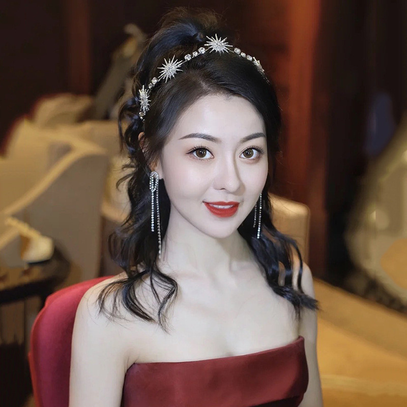 Mailang Phong Cách Hàn Quốc Starlight Đơn Giản Vương Miện Mũ Cưới Phong Cách Hàn Quốc Phụ Kiện Tóc C