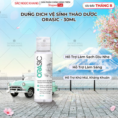 [Size du lịch] Dung dịch vệ sinh phụ nữ Orasic SẮC NGỌC KHANG 30ml chiết suất từ thiên nhiên giúp làm sạch và khử mùi