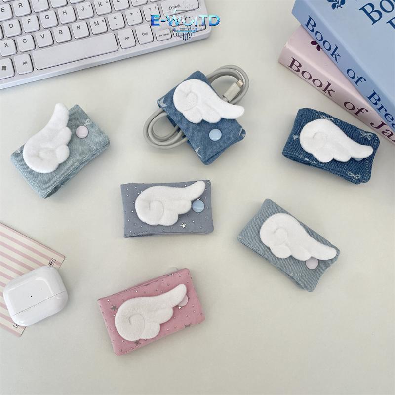 E-WOITD Vải Sạc Cáp Tổ Chức Cuộn Dây Nhẹ Cho Tai Nghe Và Cáp USB Lý Tưởng Cho Bapa Office E-WOITD