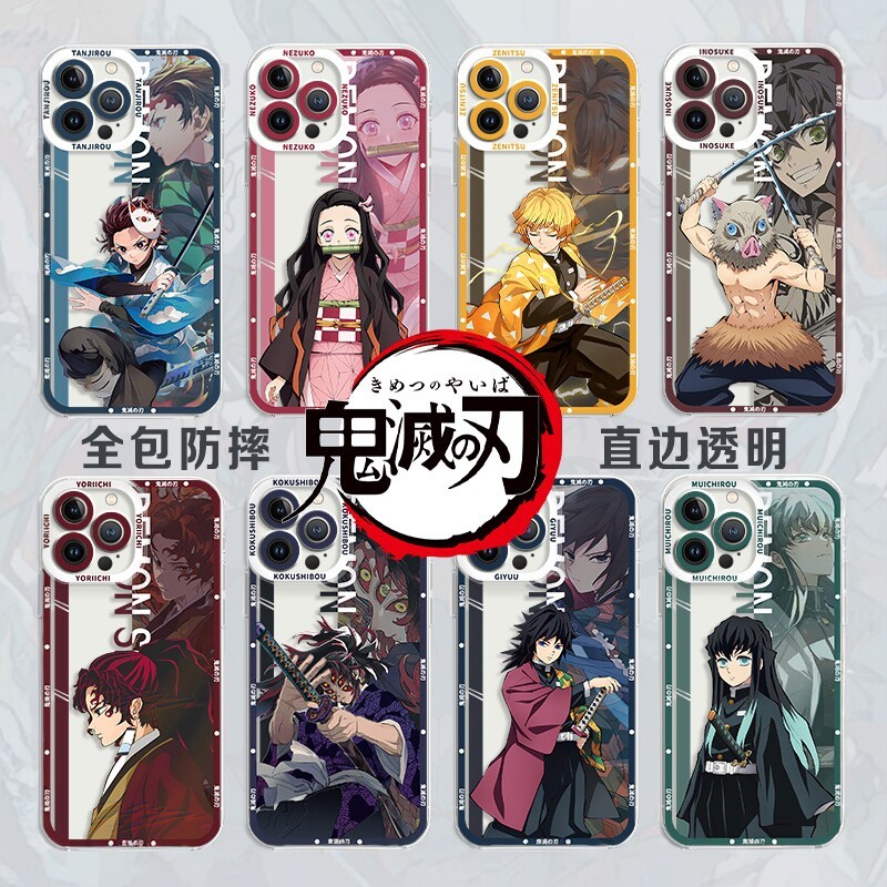 Ốp Điện Thoại Demon Slayer Thích Hợp Cho 15 Apple 16 / 14 Trong Suốt iphone13pro Anime 12 Hai Chiều 
