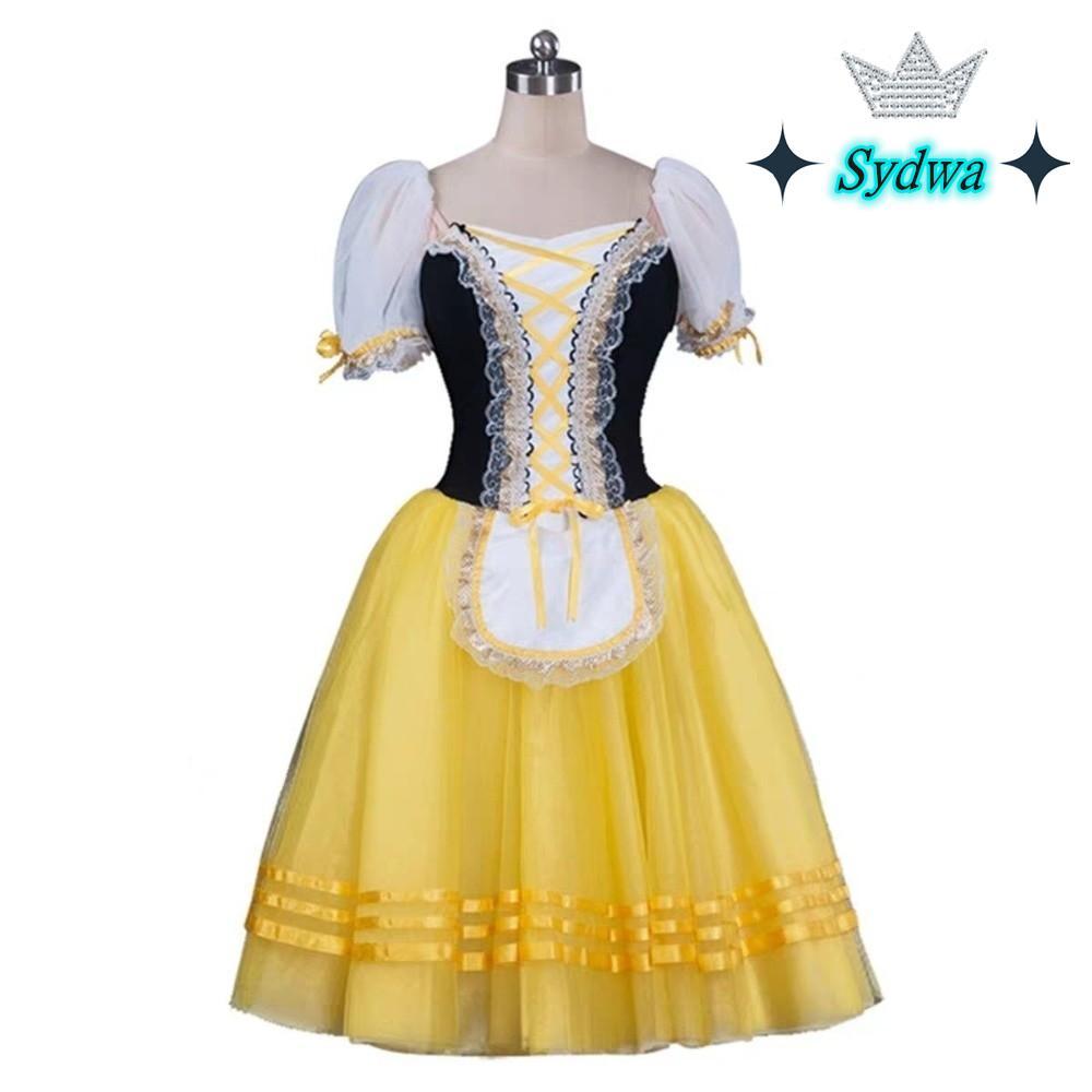 SYDWA Giselle Ballet Tutu Dress, Nhung Ruffle Gymnastics Dance Leotard, Tay phồng chuyên nghiệp Ruy 