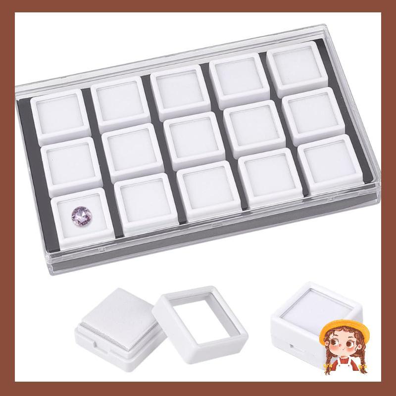 Hộp trưng bày pha lê Li 15 khe với phụ kiện nội thất mềm mại và Acrylic chắc chắn để trình bày trang sức và đá quý