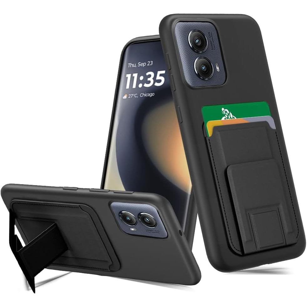Tương thích với Ốp điện thoại Motorola Moto Edge 2024, Chân đế gấp / Giá đỡ thẻ ví / Khe cắm Vỏ bảo 