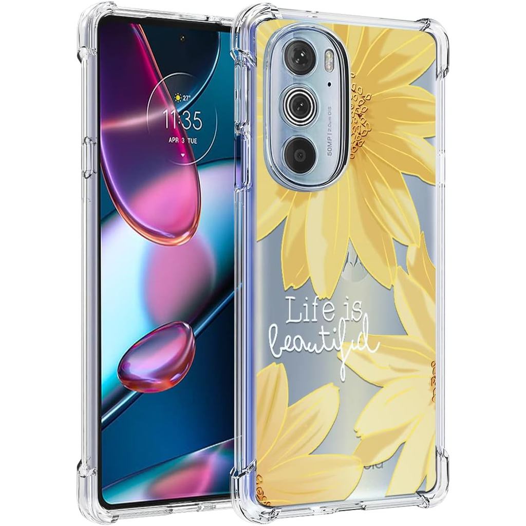 Osophter cho Motorola Edge Plus 2022 Case, Moto Edge Plus 2022 Case Flower Floral for Girls Women Vỏ