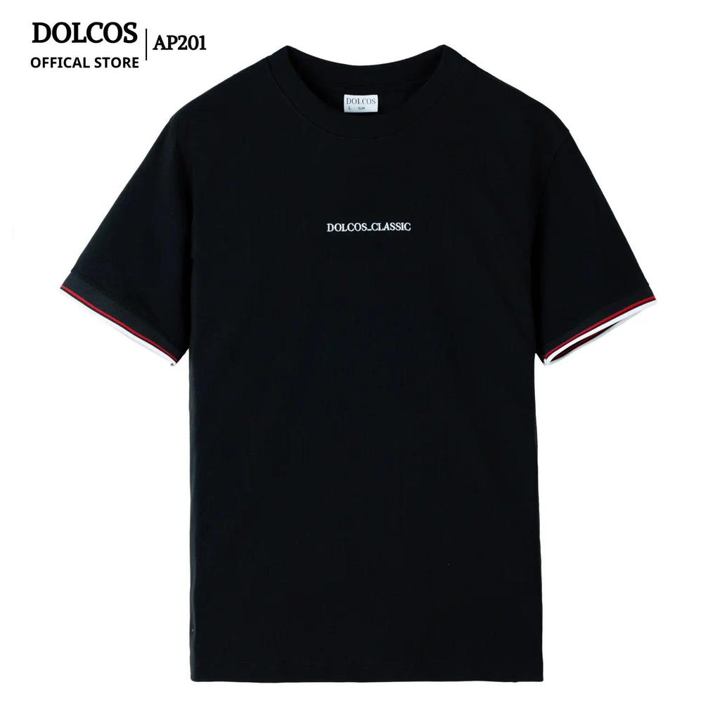 Áo Phông nam DOLCOS thêu chữ classic 3 màu sành điệu, Chất cotton cao cấp thoải mái thoáng mát thấm 