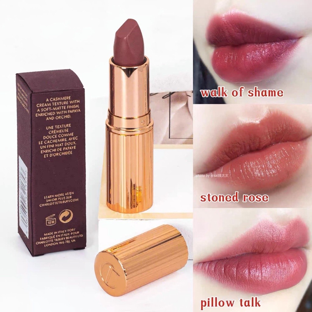 2026 🍒 🍒 🍒✨Charlotte Tillbury / CT Matte Son Môi Sương Mù Cảm Giác Hickey Bean Dán Màu Trắng Mờ Lâu 