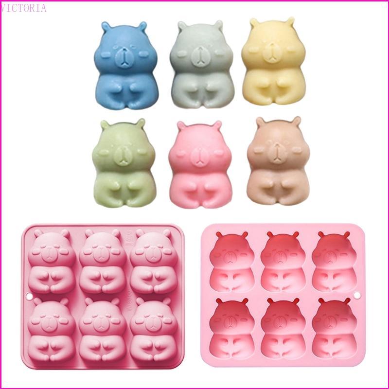 VIC 6 Khoang Capybara Chocolate Khuôn Nướng Bánh Silicon Mousse Khuôn Bánh