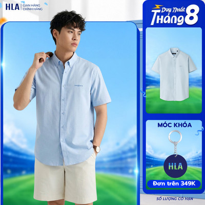 [HỎA TỐC 4H] Áo Sơ Mi Nam Tay Ngắn HLA - Chất liệu Cotton Cellulose Cao Cấp, Chống Nhăn, Thoáng Khí, Phù Hợp Công Sở