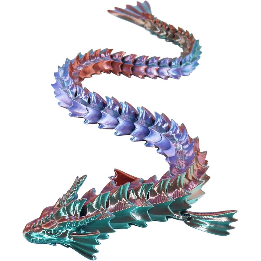 Tượng rồng rắn in 3D, Đồ trang trí rắn in 3D Gradient 45cm / 17,7 inch, Trang trí có thể đặt được, c