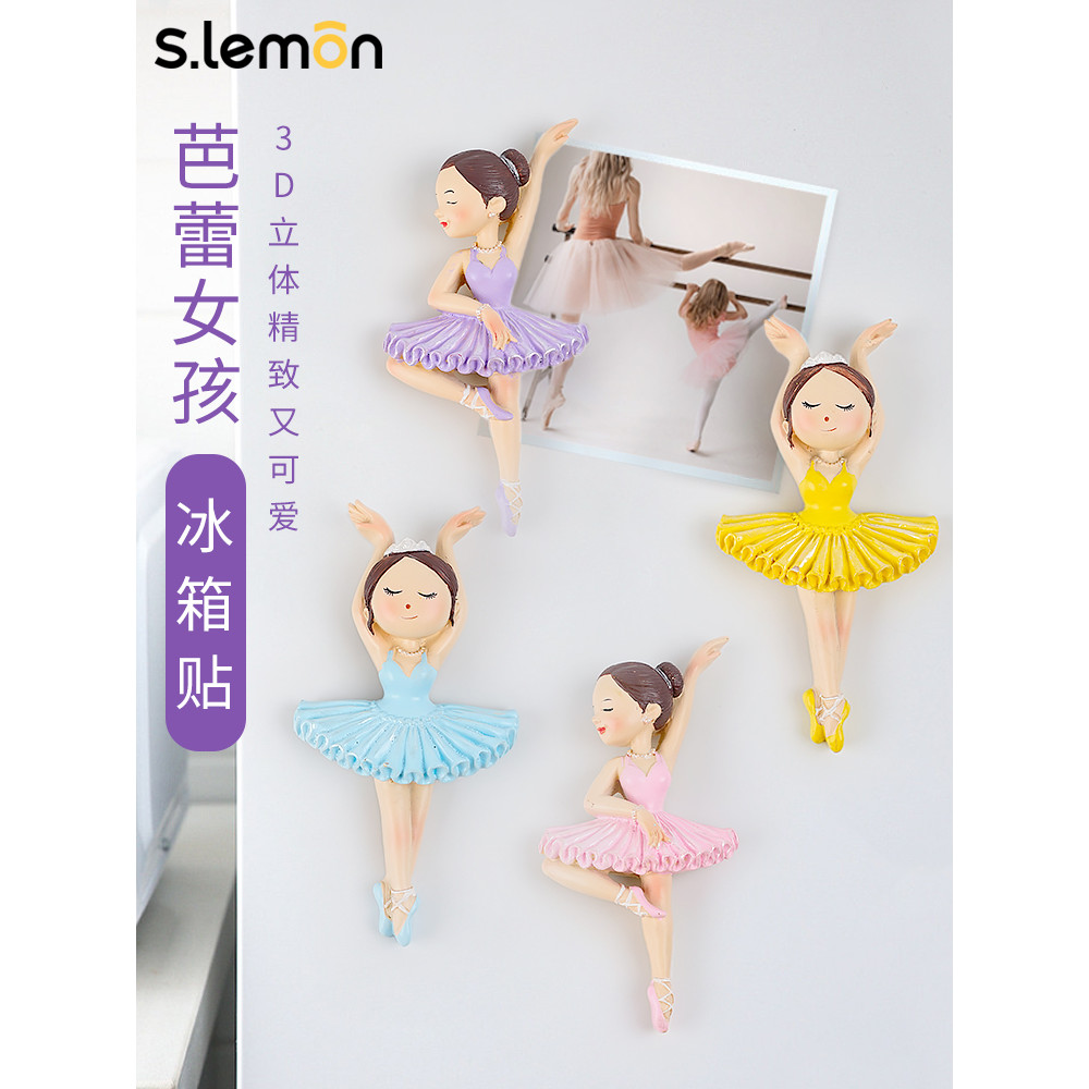 Slemon Độc Đáo Sáng Tạo Cô Gái Ballet Tủ Lạnh Nam Châm Chất Liệu Nhựa