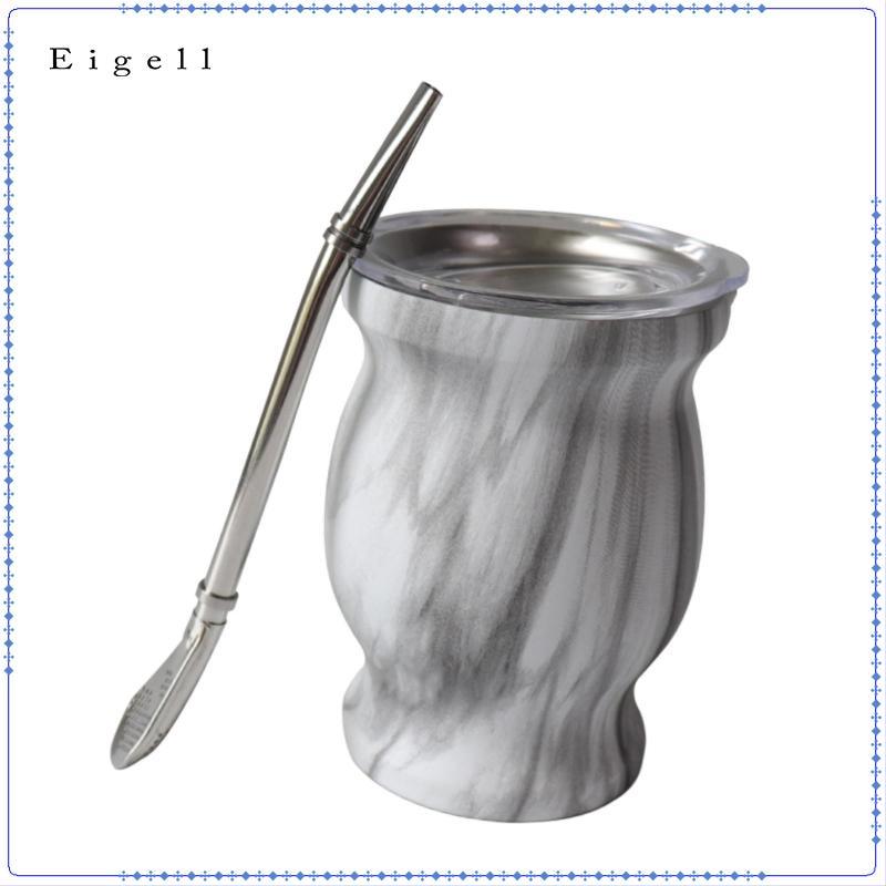 Yerba Mate Bộ Cốc Yerba Mate Cốc Yerba Bầu Trà Cốc Rơm Thìa Nắp Thép Không Gỉ Hai Lớp Cách Nhiệt Dễ 