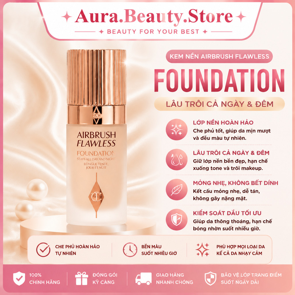 Kem Nền Charlotte Tilbury  CT Airbush Flawless Foundation 30ml