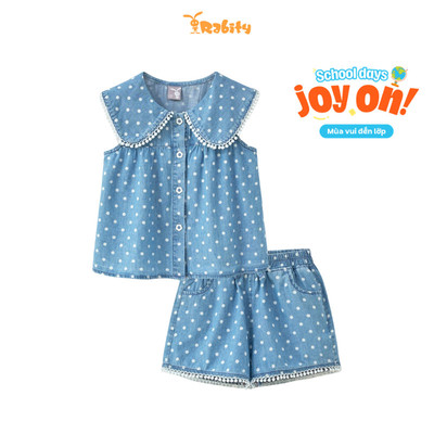 Bộ ngắn tay jean bé gái Rabity 959.002