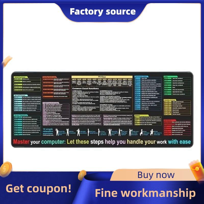 Bàn di chuột cắt ngắn tiếng Anh để lập trình với Trình chỉnh sửa văn bản Excel, Thảm chống trượt, 30