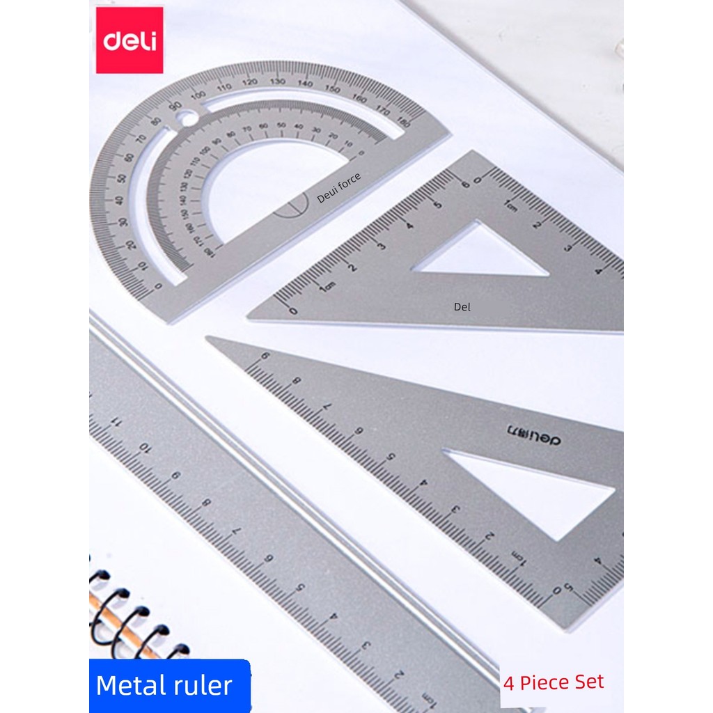 bộ dụng cụ học tập bộ thước kẻ Thước kẻ kim loại Deli, thước kẻ, thước kẻ, thước kẻ, thước kẻ, thước