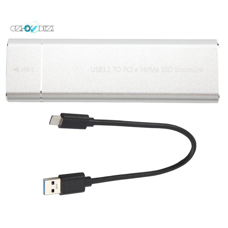M.2 NVMe SSD Vỏ Adapter 10Gbps USB C 3.1 Gen2 NVMe Vỏ Bên Ngoài NVMe Đầu Đọc NVMe NVMe Vỏ Bạc