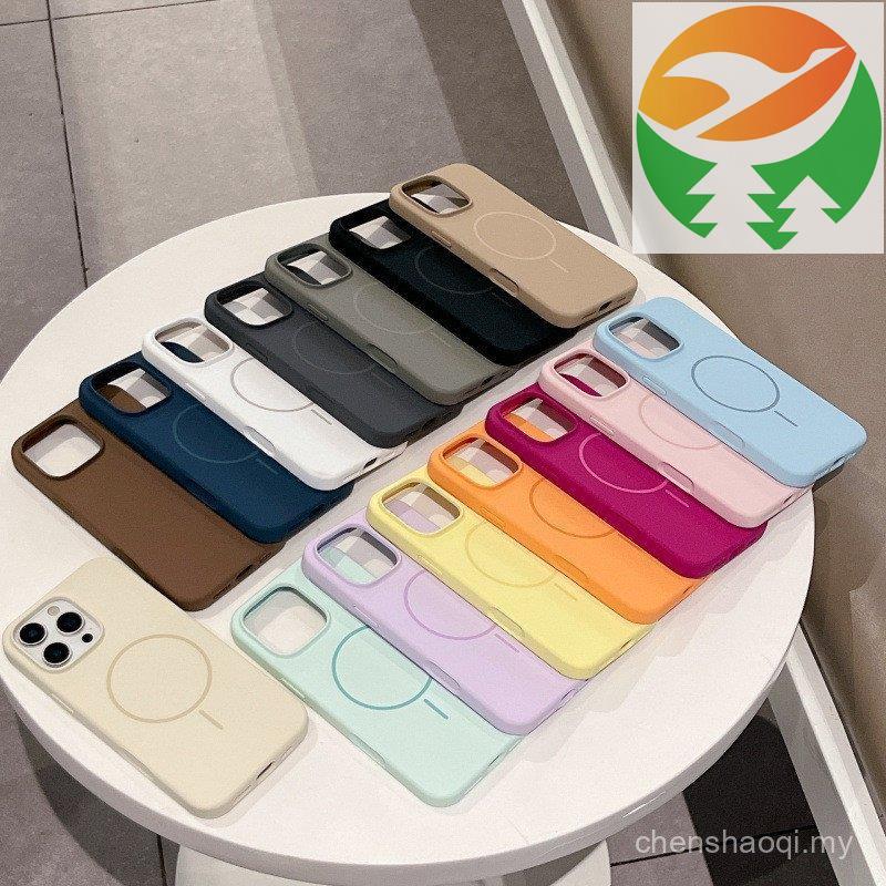 Gn1 Fresh Drop phone 17 16 15 14 13 Cover Silicone lỏng có từ tính tối giản chống rơi | Điện thoại S
