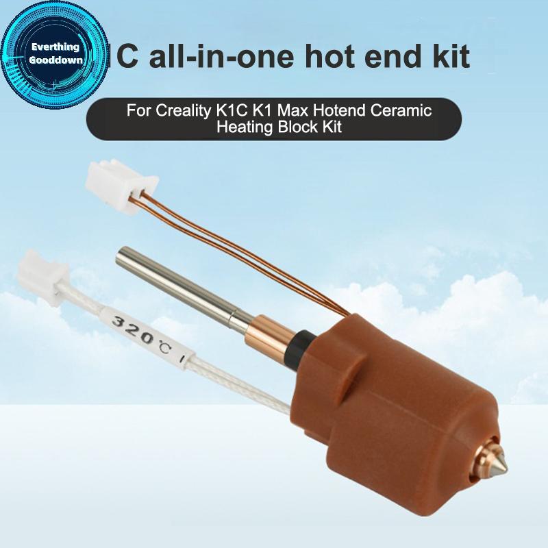 EVERTHING Cho Creality K1C K1 Max Hotend Gốm Làm Nóng Áo Bộ Chịu Nhiệt Nóng Hotend 3D Máy In Phần Qu